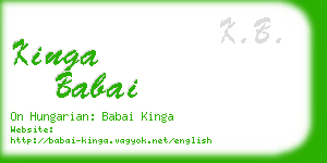 kinga babai business card